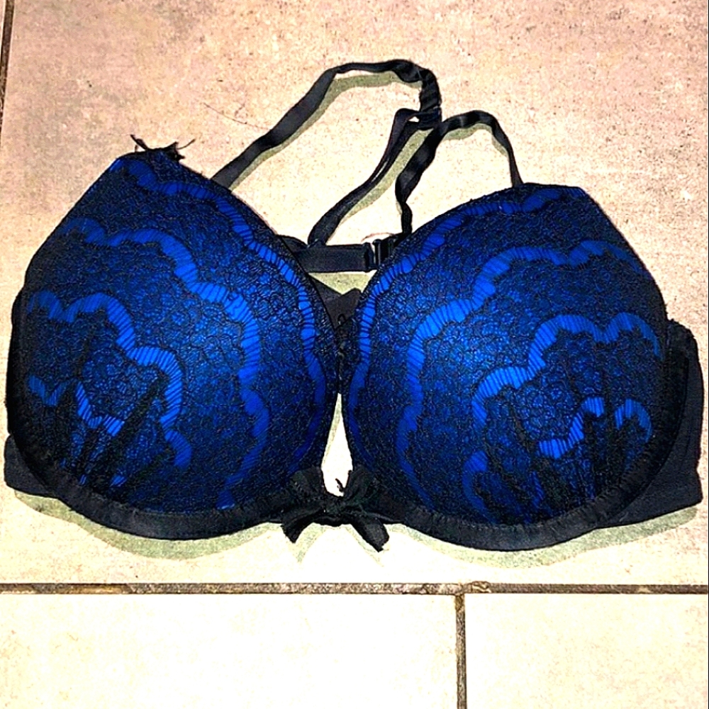 LA SENZA Hello Sugar Blue Bra with Black Lace 💋💋